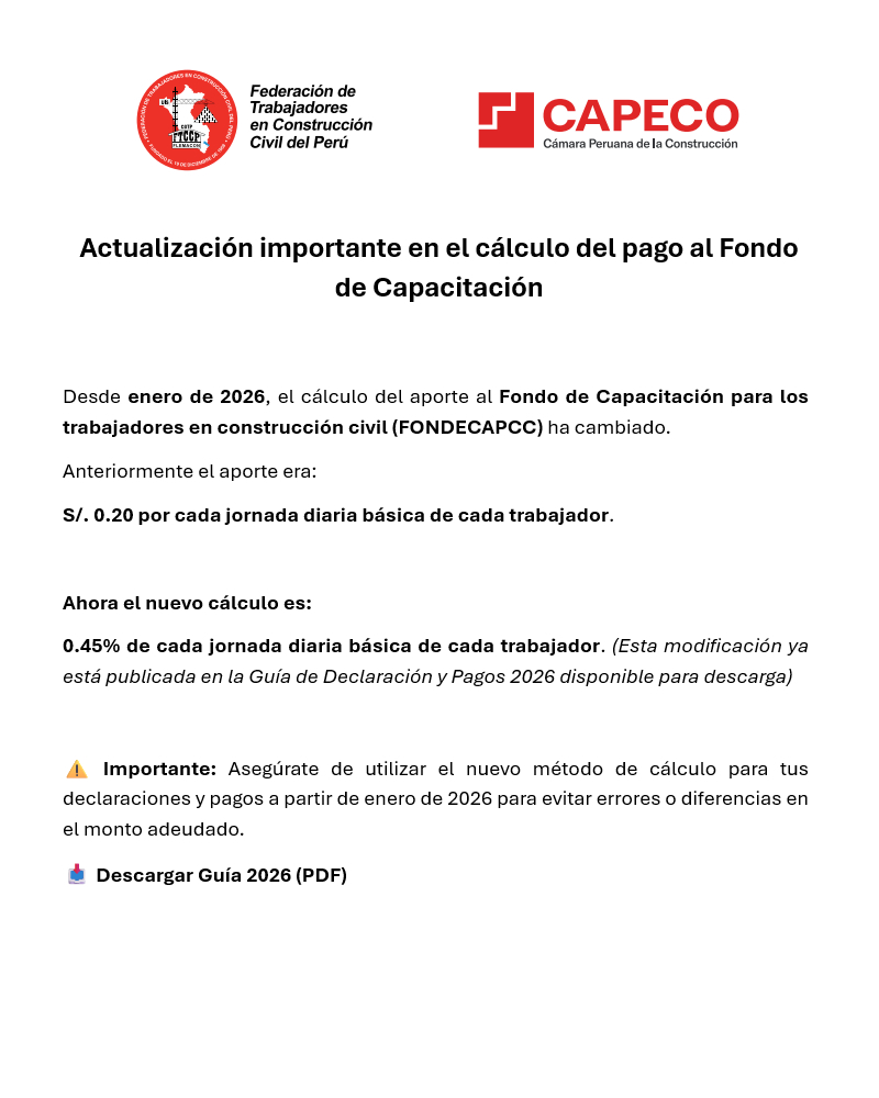 Cambio en el cálculo del pago al Fondo de Capacitación